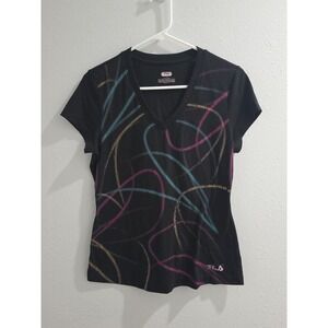 FILA sport running shirt MEDIUM stripes‎  women
